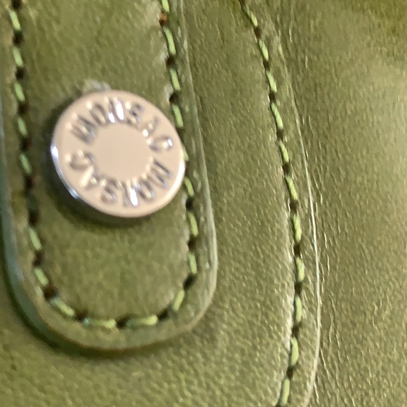 EUC leather baguette bag zip top AVOCADO Mid-size - Picture 15 of 16